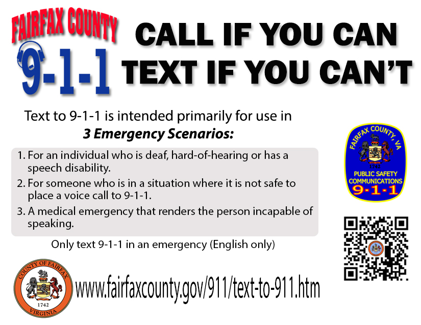 Fairfax County Department of Public Safety Communications Textto911